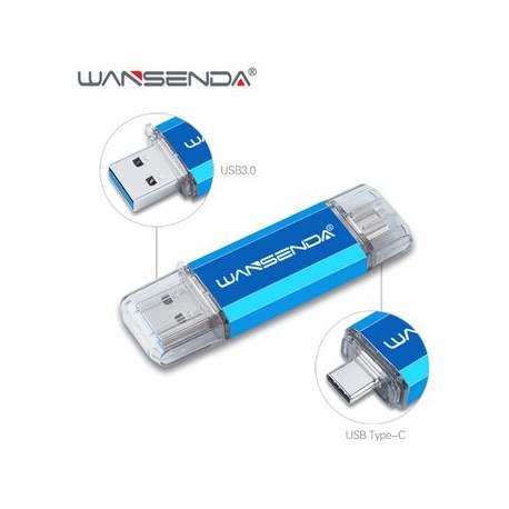 Unidad flash USB OTG de 256GB tipo-C 3 e...Computadoras Brillo