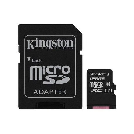Memoria MicroSD 128GB Kingston SDXC Clas...Computadoras Brillo