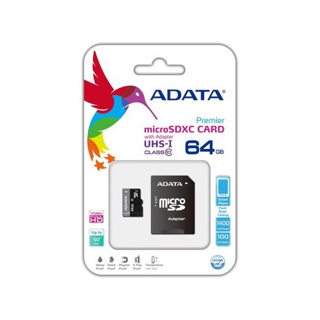 Memoria Micro SD SDXC Adata 64GB Con Ada...Computadoras Brillo