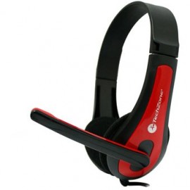 DIADEMA TECHZONE MICROFONO NEGRO ROJO EN...