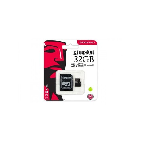 Memoria microSDHC Kingston Canvas Select...Computadoras Brillo