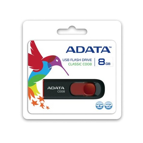 Memoria Flash Usb Adata C008 8GB Retract...Computadoras Brillo