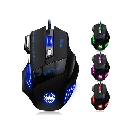 Mouse Gamer Optico 7 Botones Cordon Usb...Computadoras Brillo