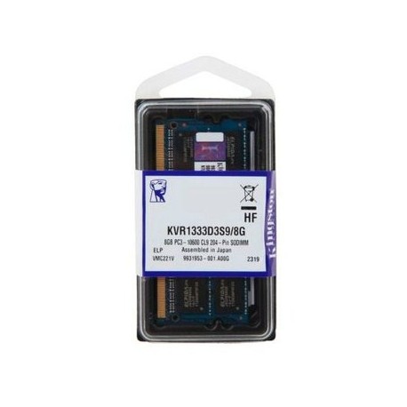 Memoria Ram DDR3 Sodimm Kingston 1333MHz...Computadoras Brillo