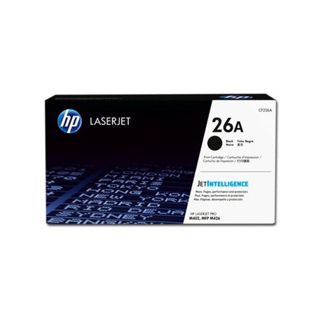 Cartucho de tóner HP 26A Negro Laserjet...Computadoras Brillo