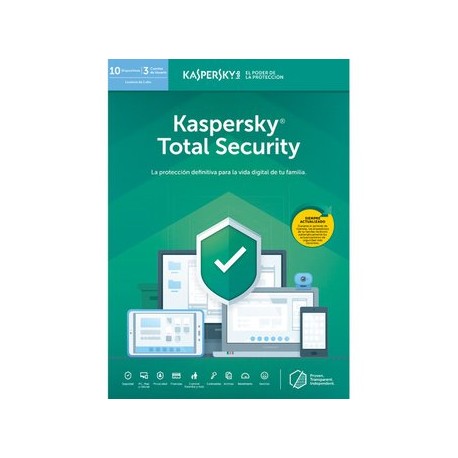 Kaspersky Total Security 2019, 10 Dispos...Computadoras Brillo