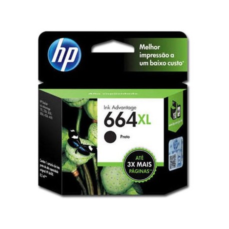 Cartucho de tinta HP 664XL negra Origina...Computadoras Brillo